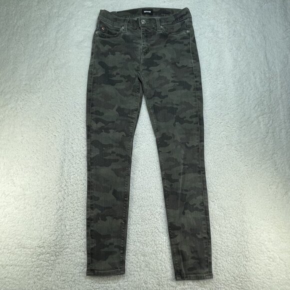 Hudson Jeans Womens Sz 27 Green Camo Nico Super Skinny Ankle Mid Rise 28x27 - Picture 2 of 12
